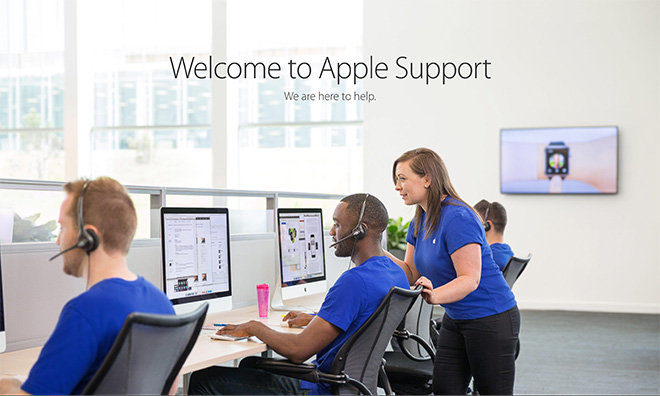 Support team assisting customers